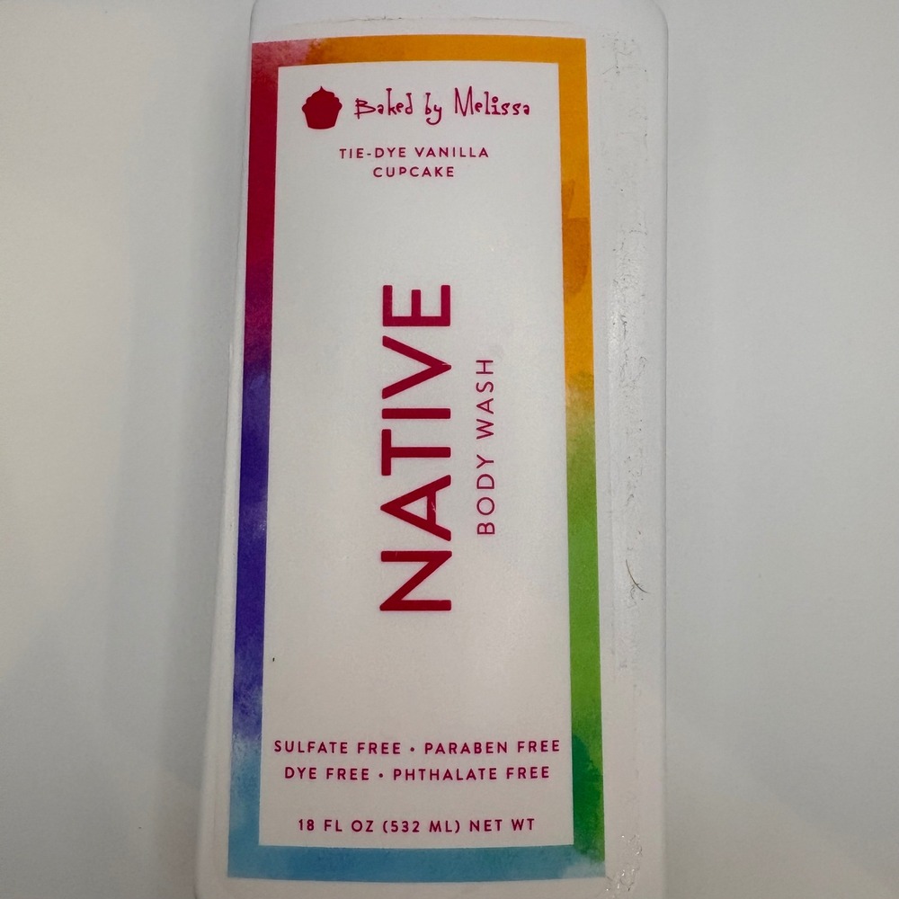 Native x Baked by Melissa Tie-Dye Vanilla Cupcake Body Wash 18oz Limited Edition